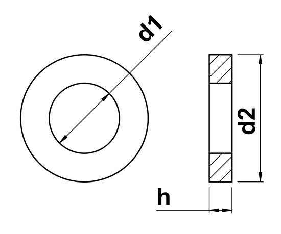 technical drawing of Flat Washers to NAS620
