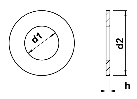 technical drawing of Form B Washers