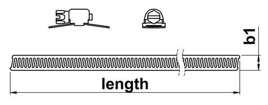 technical drawing of Hose Clamp Banding