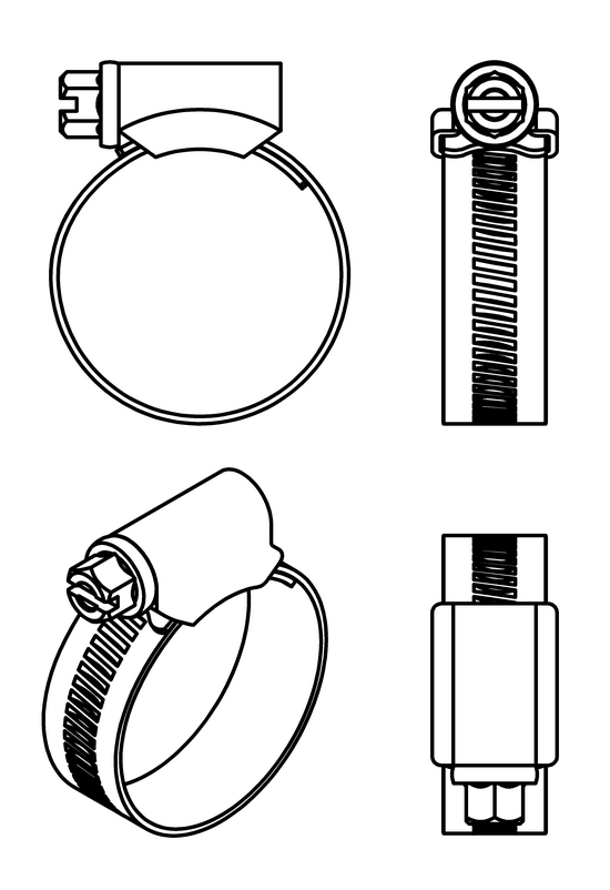 technical drawing of Jubilee Clips Hose Clips