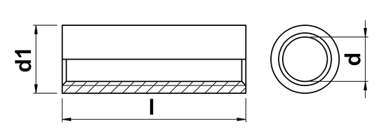 technical drawing of Round Coupler Nut