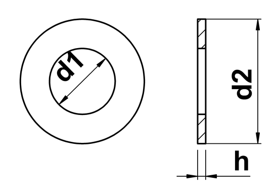 technical drawing of Table 3 Flat Washers