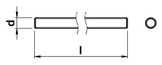 technical drawing of UNC Threaded Rod ASME B18. 31. 3