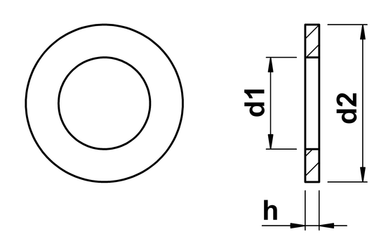 technical drawing of Washer for Cheese Head Screws DIN 433
