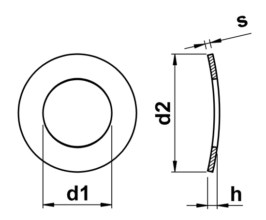 technical drawing of Wave Washers DIN 137