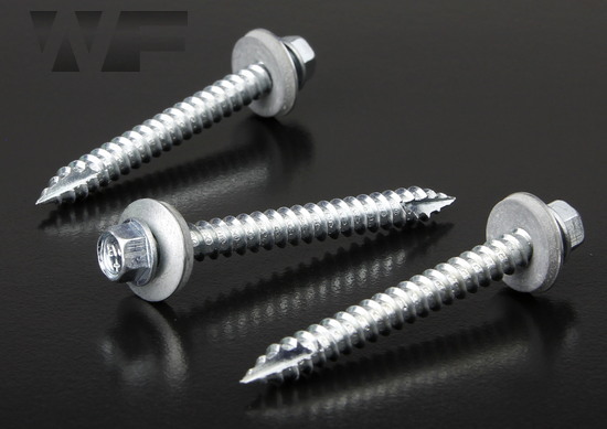 Gash Point Tek Screws with Bonded EPDM Washer in Bright Zinc Plated (BZP) Steel image
