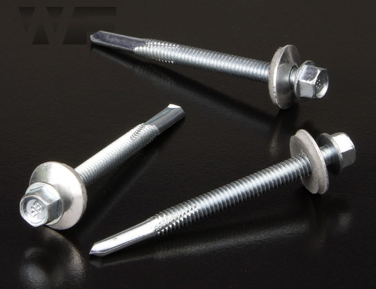 Hex Head Tek Screws for Heavy Steel Section 4.0mm to 12.5mm with Bonded EPDM Washer in A2 Stainless Steel image