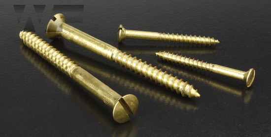 Slotted Raised Countersunk Woodscrews DIN 95 in BRASS image