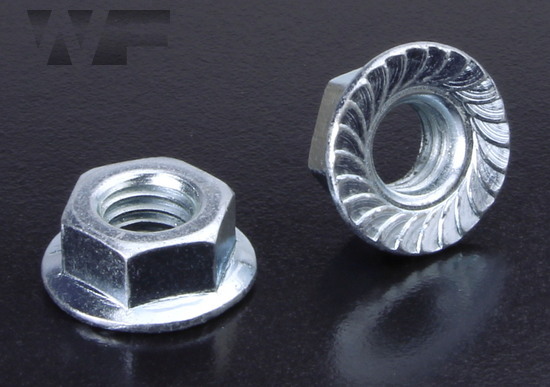 UNC Hex Serrated Flange Nuts in BZP image