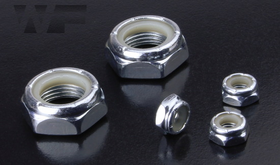 UNF Nylon Insert Hex Nuts Thin Type in BZP image