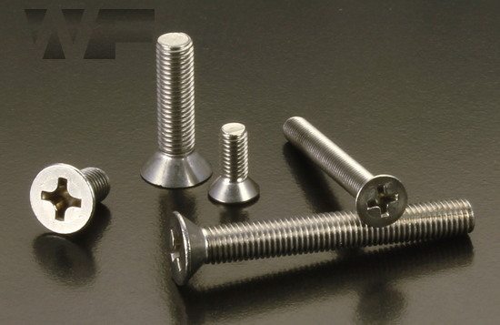 Image of UNF Phillips Csk Machine Screws ASME B18.6.3 in A2 image