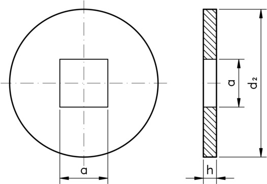 technical drawing of Timber Construction Washer (Type V), to DIN 440