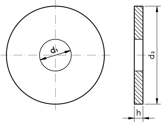technical drawing of Timber Construction Washer (Type R), to DIN 440
