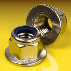 image of Hex Plain (Non-Serrated) Flange Nuts with Nylon Insert