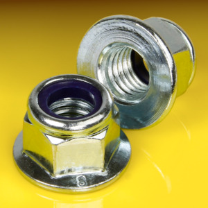 image of Hex Plain (Non-Serrated) Flange Nuts with Nylon Insert