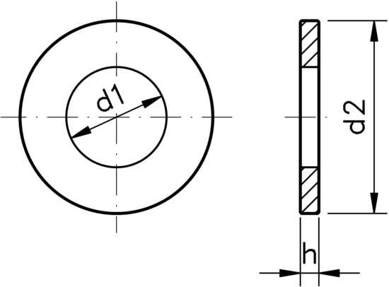 technical drawing of British Standard 3410 Table 3 Imperial Flat Washers, Heavy Pattern