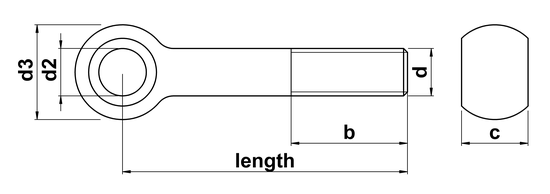 technical drawing of Eye Bolt DIN 444 / Swing Bolt