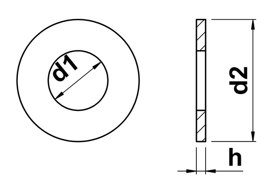 technical drawing of Plain Washer Type A Narrow (SAE) ASME B18.21.1