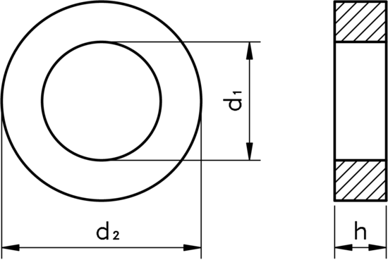 technical drawing of Steel Construction Washer
