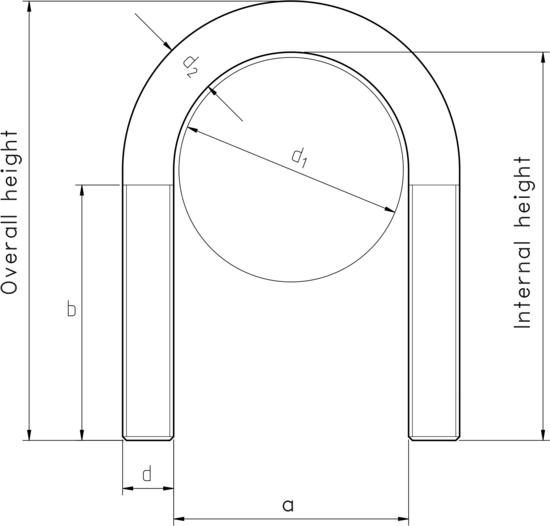 technical drawing of U Bolts DIN 3570 or Similar