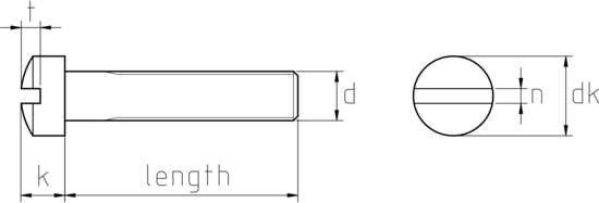 technical drawing of UNC Fillister Head Slotted Machine Screws ASME B18.6.3