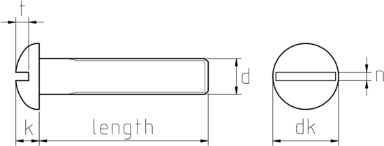 technical drawing of UNF Slotted Round Head Machine ScrewsASME B18.6.3