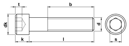 technical drawing of UNF Socket Head Cap Screws ASME B18. 3