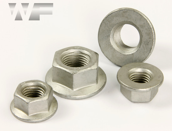 Hex Flange Nut Unserrated Metric Fine Pitch Thread DIN 6923 in ZnFlk-10 image