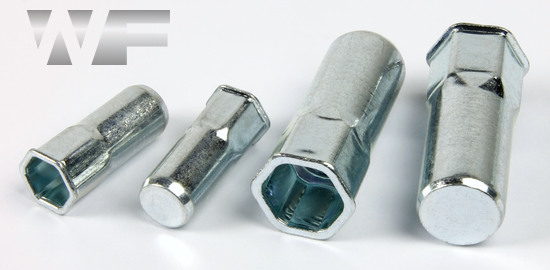 Rivet Nut Hex with Small Countersunk Head, Closed Type in BZP image