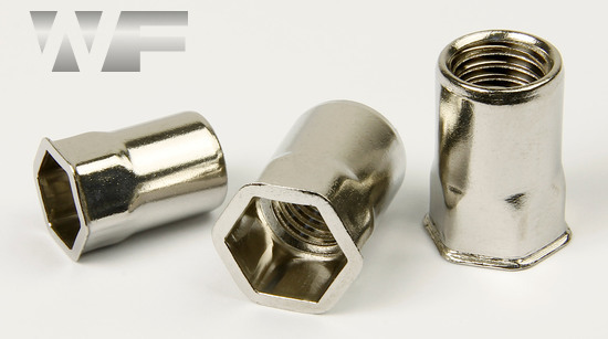 Rivet Nut Hex with Small Countersunk Head, Open Type in A4 image