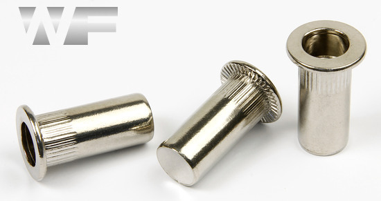 Rivet Nut Knurled with Flat Head, Closed Type in A2 image
