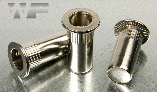 Rivet Nut Knurled with Flat Head, Closed Type in A4 image