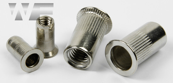 Rivet Nut Knurled with Full Countersunk Head, Open Type in A2 image