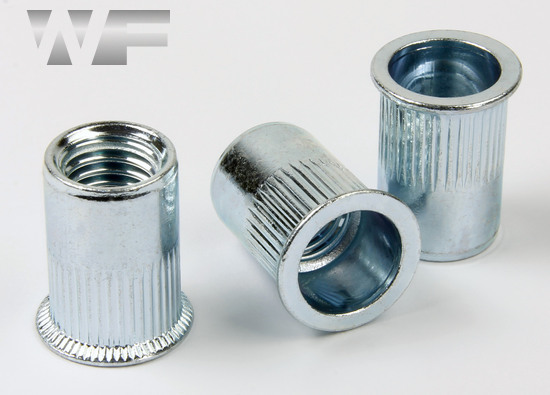Rivet Nut Knurled with Full Countersunk Head, Open Type in BZP image
