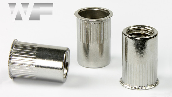 Rivet Nut Knurled with Reduced Countersunk Head, Open Type in A2 image