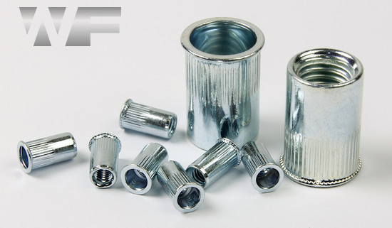 Rivet Nut Knurled with Reduced Countersunk Head, Open Type in BZP image