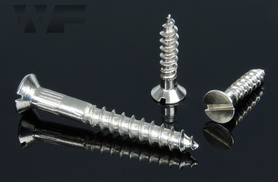 Slotted Countersunk Wood Screws DIN 97 in BRASS-Nickel image