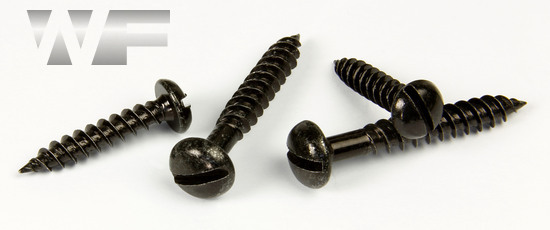 Slotted Round Head Wood Screws BS 1210 in Black-Japan image