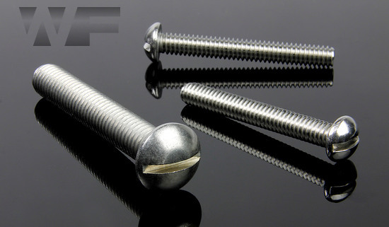 Image of UNC Slotted Round Head Machine Screws ASME B18.6.3 in A2 image