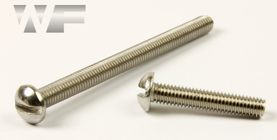 Image of UNF Slotted Round Head Machine ScrewsASME B18.6.3 in A2 image